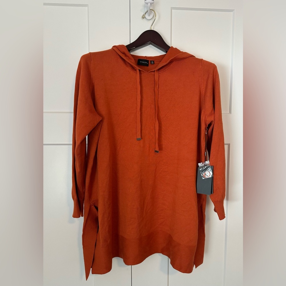 Cyrus Spice/Heath Orange Knit Hooded‎ Pullover NWT 1X